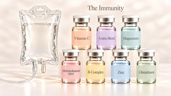 The Immunity IV bag and its seven ingredient vials